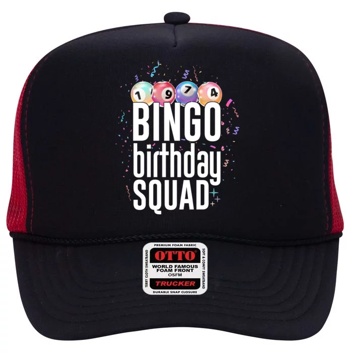 Bingo Birthday Squad High Crown Mesh Trucker Hat