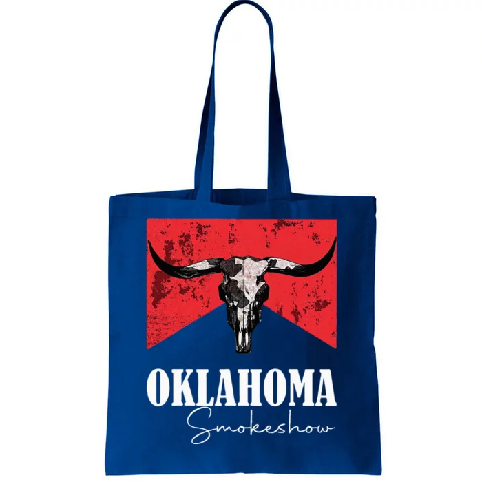 Boho Bull Skull Cow Oklahoma Smokeshow Western Country Tote Bag