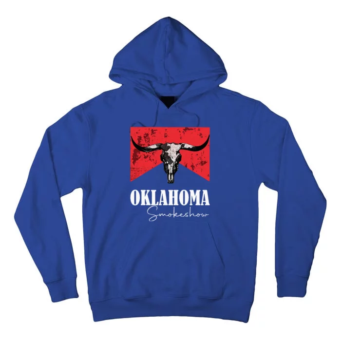 Boho Bull Skull Cow Oklahoma Smokeshow Western Country Tall Hoodie