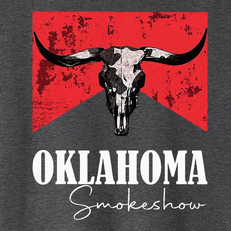 Boho Bull Skull Cow Oklahoma Smokeshow Western Country Women's Crop Top Tee