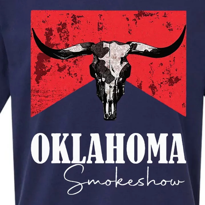 Boho Bull Skull Cow Oklahoma Smokeshow Western Country Sueded Cloud Jersey T-Shirt