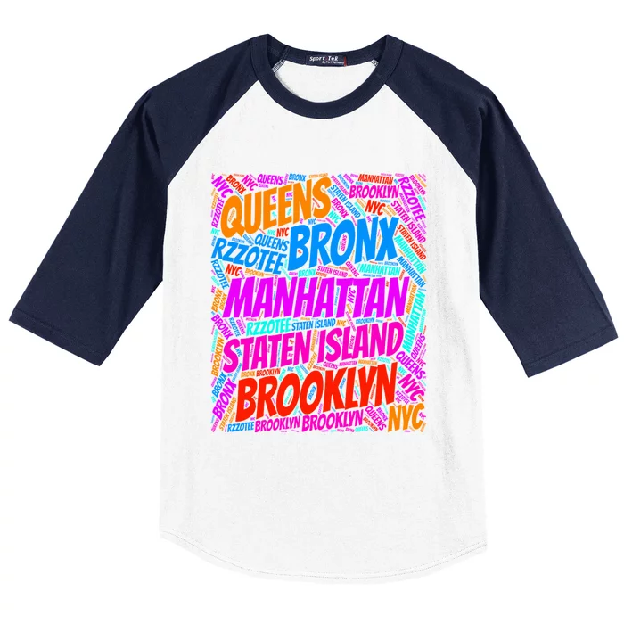 Brooklyn Bronx Staten Island Queens Manhattan New York Baseball Sleeve Shirt