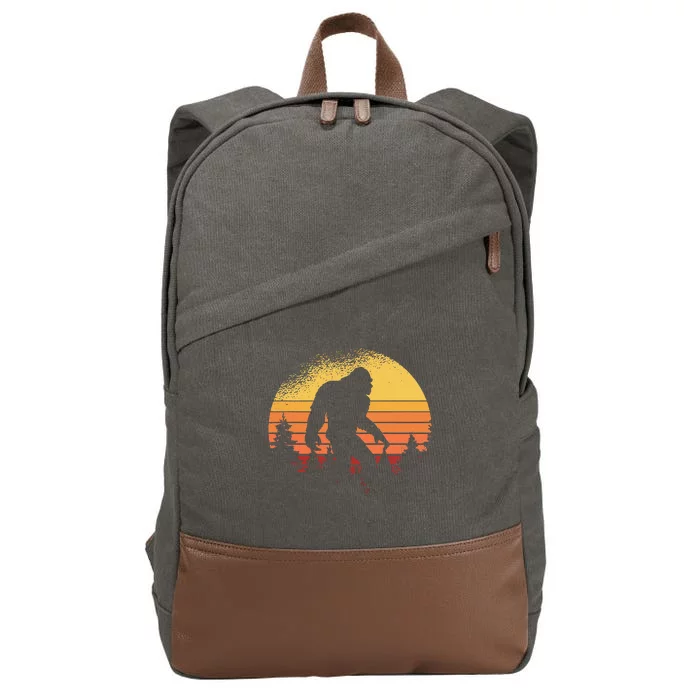 Bigfoot Believer Silhouette Sasquatch Cotton Canvas Backpack