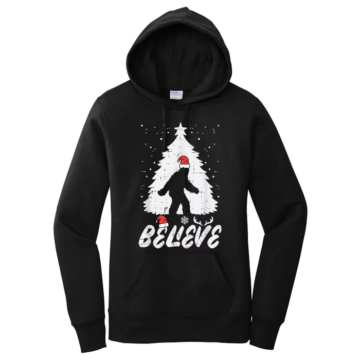 Believe Bigfoot Sasquatch Funny Christmas  Kid Women's Pullover Hoodie