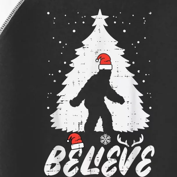 Believe Bigfoot Sasquatch Funny Christmas  Kid Toddler Fine Jersey T-Shirt