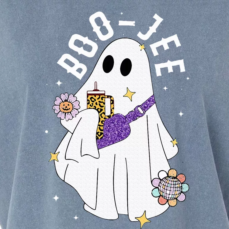 Boujee BooJee Spooky Season Cute Ghost Halloween Costume Garment-Dyed Women's Muscle Tee