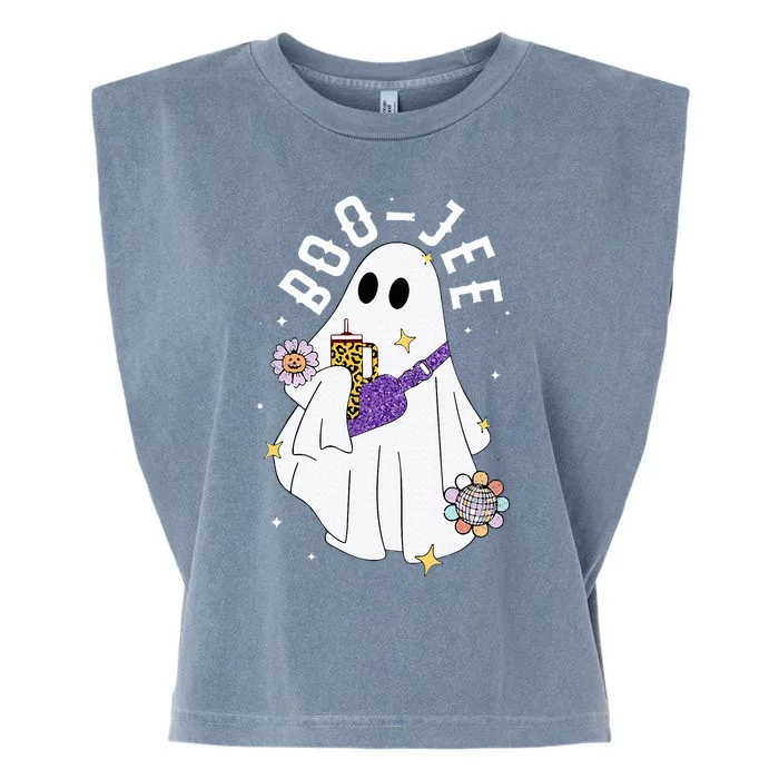 Boujee BooJee Spooky Season Cute Ghost Halloween Costume Garment-Dyed Women's Muscle Tee