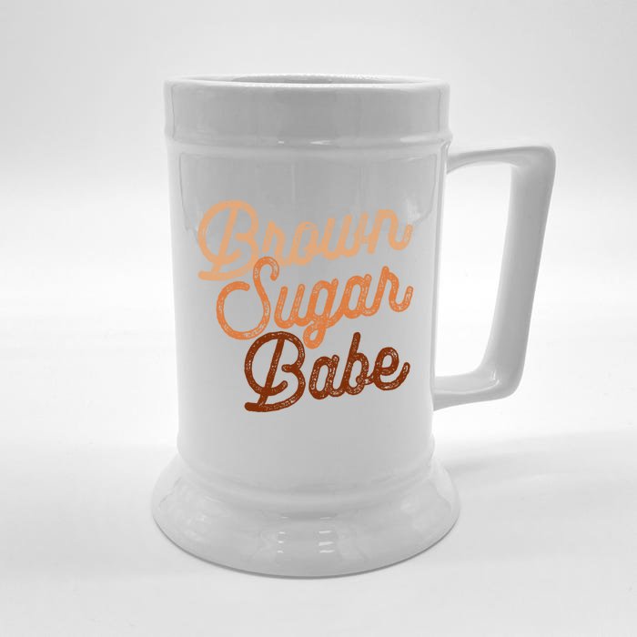 Brown Blm Sugar Babe Proud Black Pride Juneteenth Cute Gift Front & Back Beer Stein