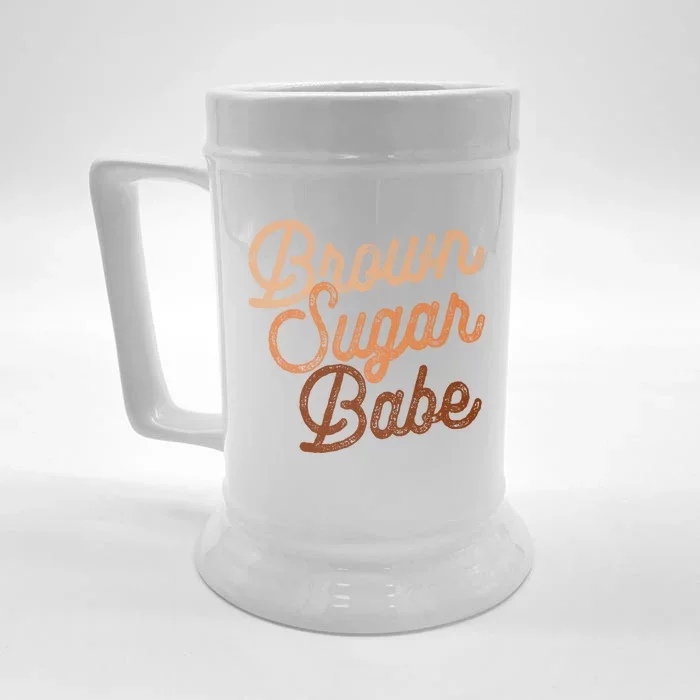 Brown Blm Sugar Babe Proud Black Pride Juneteenth Cute Gift Front & Back Beer Stein