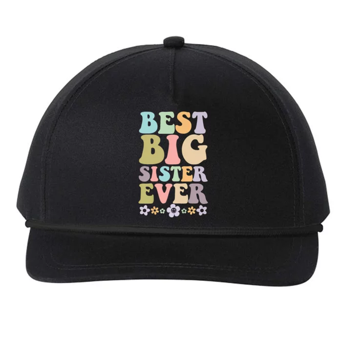 Best Big Sister Ever Baby Announcement Idea Snapback Five-Panel Rope Hat