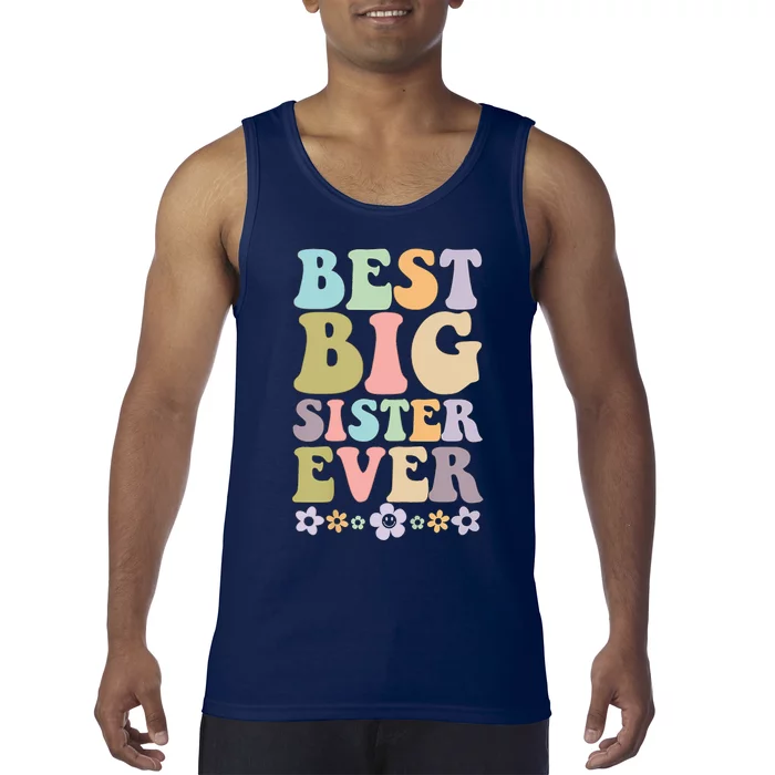 Best Big Sister Ever Baby Announcement Idea Tank Top