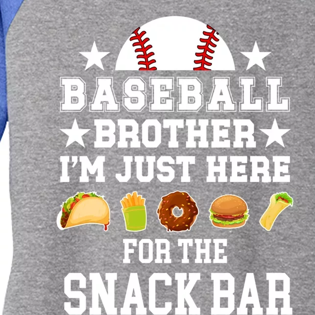 Baseball Brother Snack Bar Brother Of A Baseball Player Meaningful Gift Women's Tri-Blend 3/4-Sleeve Raglan Shirt