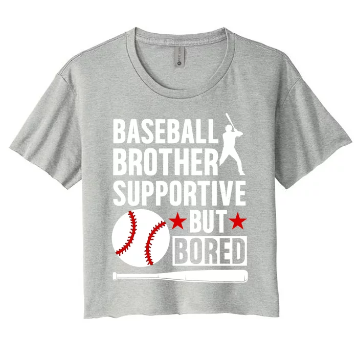 Baseball Brother Supportive Brother Of A Baseball Player Gift Women's Crop Top Tee