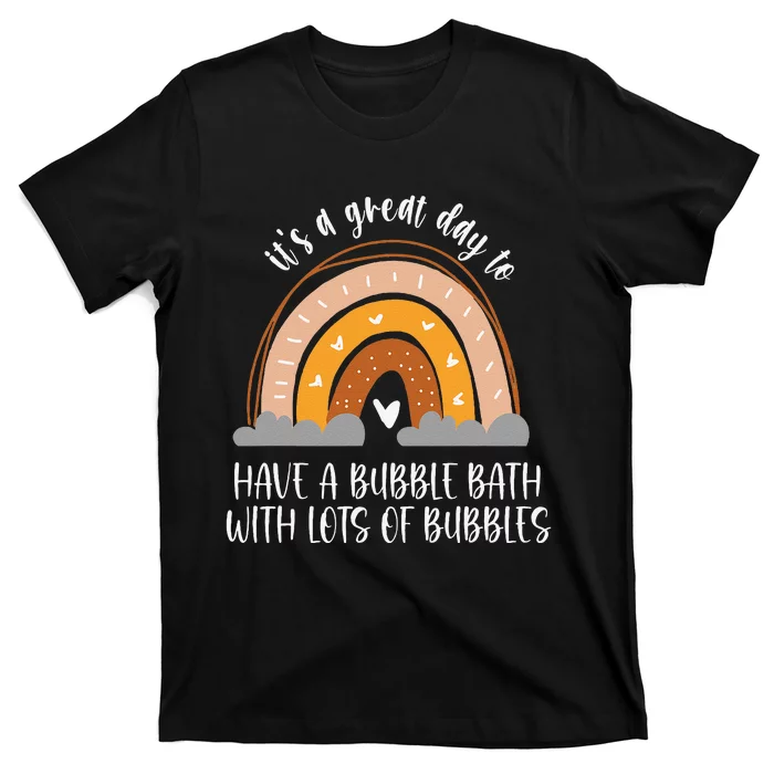 Bubble Bath Spa Self Care Boho Heart Rainbow T-Shirt