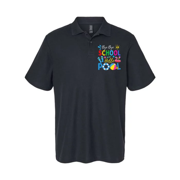 Bye Bye School Hello Pool Funny Teacher Summer Softstyle Adult Sport Polo