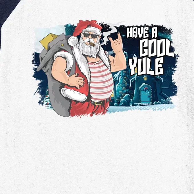 Badass Biker Santa Have A Cool Yule Christmas Gift Baseball Sleeve Shirt