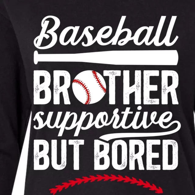 Baseball Brother Supportive Brother Of A Baseball Player Gift Womens Cotton Relaxed Long Sleeve T-Shirt