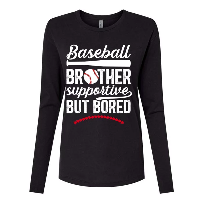 Baseball Brother Supportive Brother Of A Baseball Player Gift Womens Cotton Relaxed Long Sleeve T-Shirt