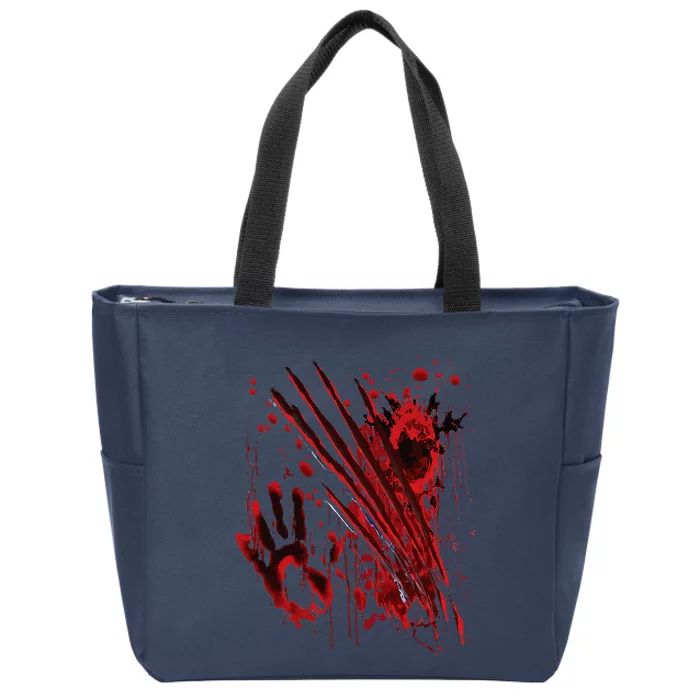 Blood Bloody Splatter Halloween Blood Stained Zip Tote Bag