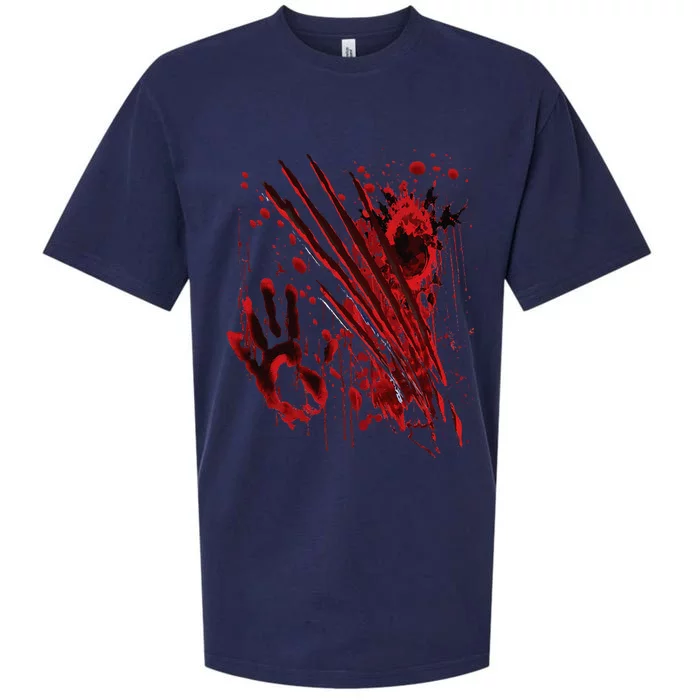 Blood Bloody Splatter Halloween Blood Stained Sueded Cloud Jersey T-Shirt