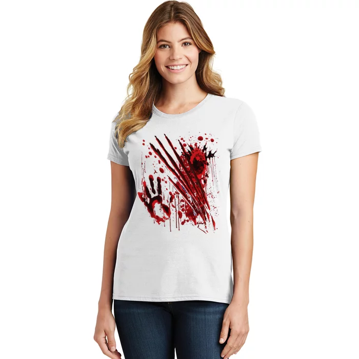 Blood Bloody Splatter Halloween Blood Stained Women's T-Shirt