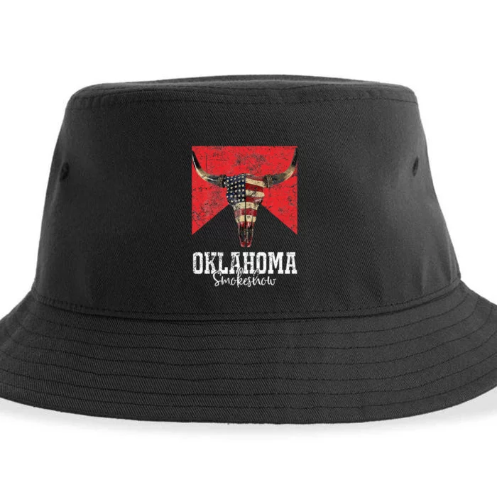 Boho Bull Skull Cow Oklahoma Smokeshow Western Country Sustainable Bucket Hat