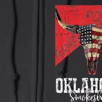 Boho Bull Skull Cow Oklahoma Smokeshow Western Country Full Zip Hoodie