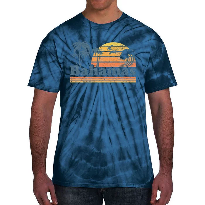 Bahamas Beach Summer Vacation Sunset Vintage 70S Retro Tie-Dye T-Shirt