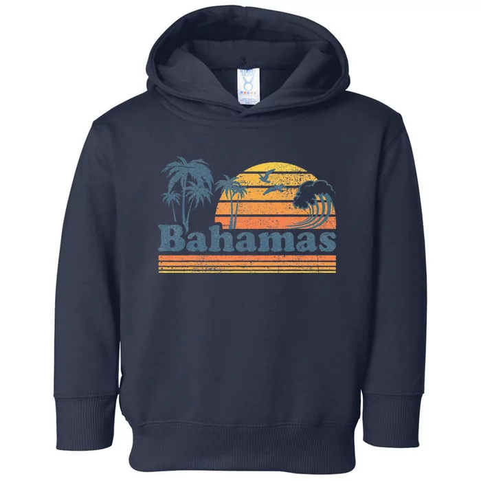 Bahamas Beach Summer Vacation Sunset Vintage 70S Retro Toddler Hoodie