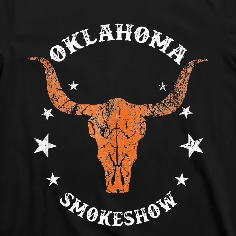 Boho Bull Skull Cow Oklahoma Smokeshow Western Country T-Shirt