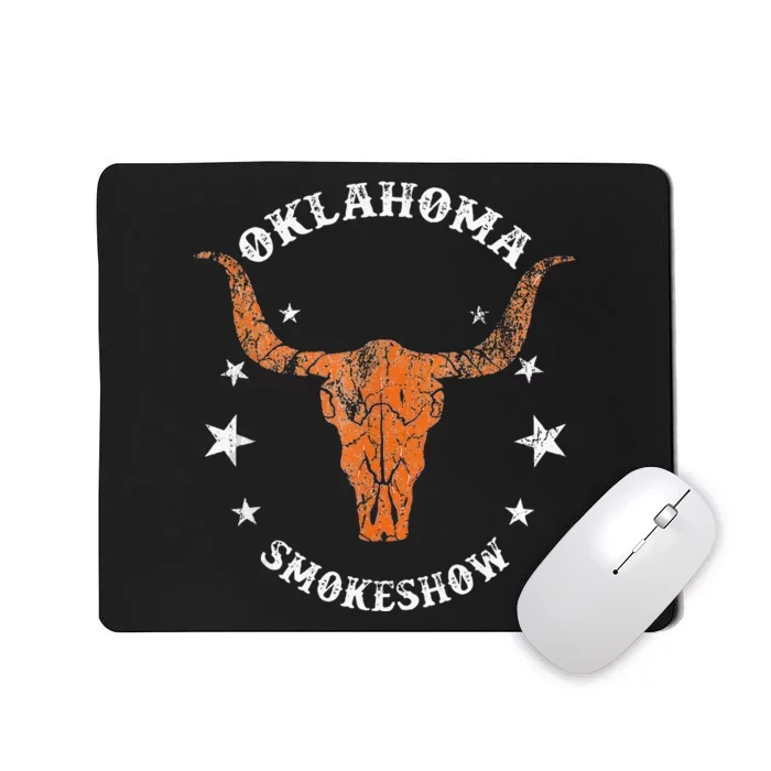 Boho Bull Skull Cow Oklahoma Smokeshow Western Country Mousepad