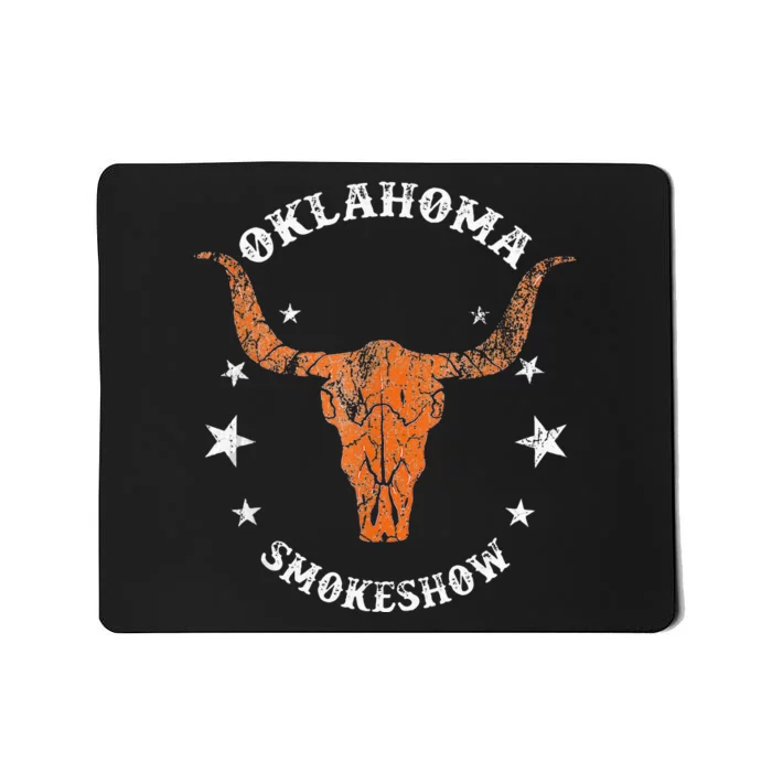 Boho Bull Skull Cow Oklahoma Smokeshow Western Country Mousepad