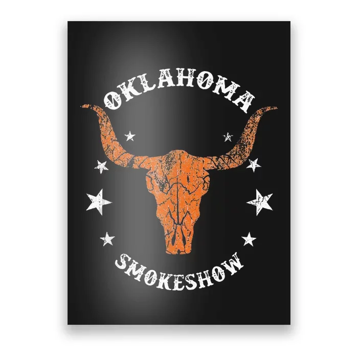 Boho Bull Skull Cow Oklahoma Smokeshow Western Country Poster