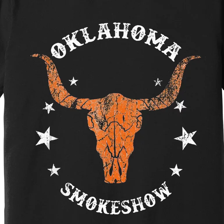 Boho Bull Skull Cow Oklahoma Smokeshow Western Country Premium T-Shirt