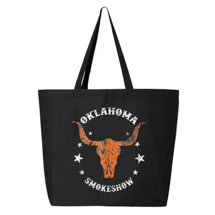 Boho Bull Skull Cow Oklahoma Smokeshow Western Country 25L Jumbo Tote