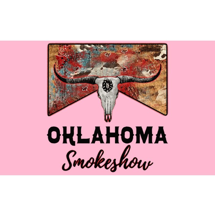 Boho Bull Skull Cow Print Oklahoma Smokeshow Western Country Bumper Sticker