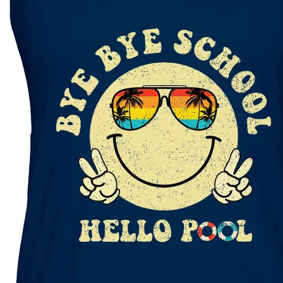 Bye Bye School Hello Summer Smile Face Last Day Of School Ladies Essential Flowy Tank