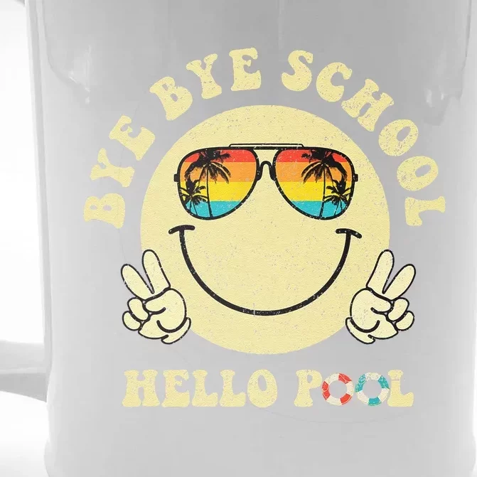 Bye Bye School Hello Summer Smile Face Last Day Of School Front & Back Beer Stein