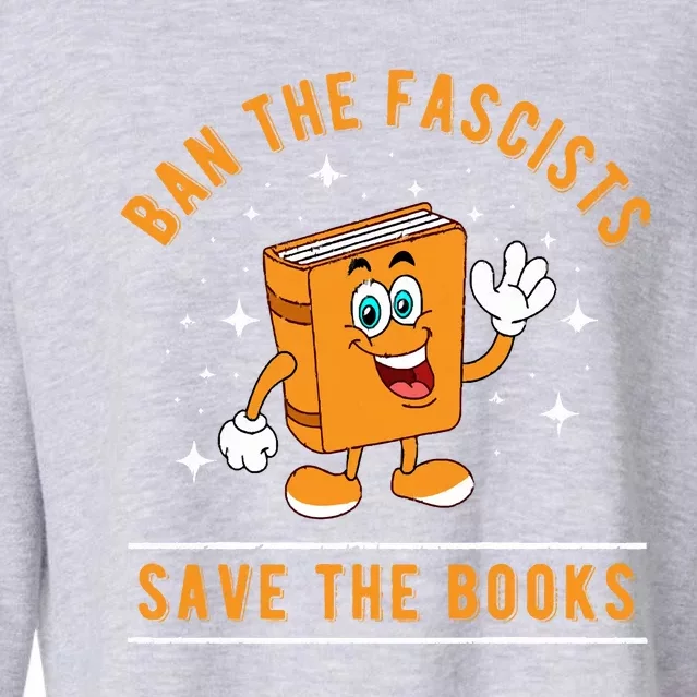 Banned Books Save The Books Bookworms Cropped Pullover Crew