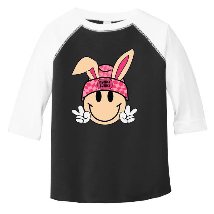 Bunny Beanie Smile Face Groovy Easter Toddler Fine Jersey T-Shirt