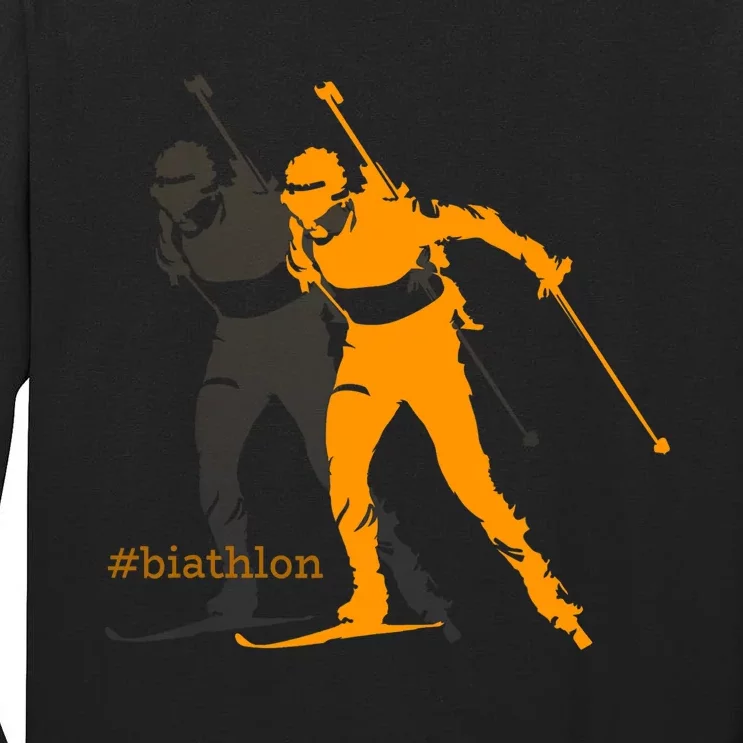 Biathlon Biathlete Skiing Shooting Gift Tall Long Sleeve T-Shirt