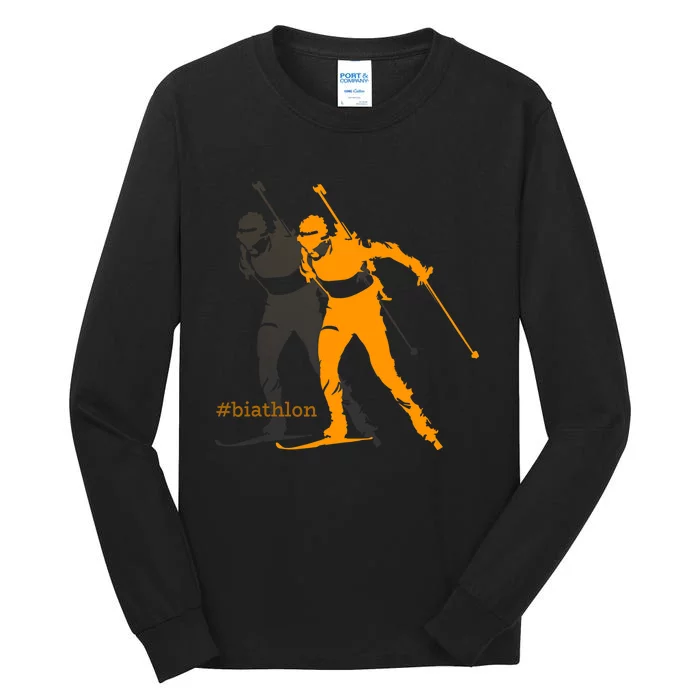 Biathlon Biathlete Skiing Shooting Gift Tall Long Sleeve T-Shirt