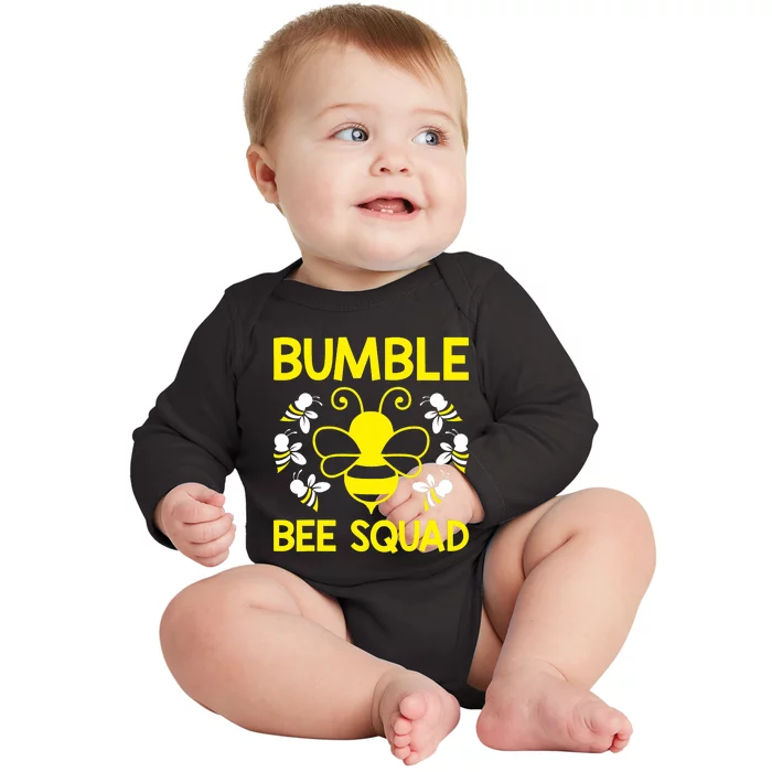 Bumble Bee Squad Bumblebee Team Group Family Friends Baby Long Sleeve Bodysuit