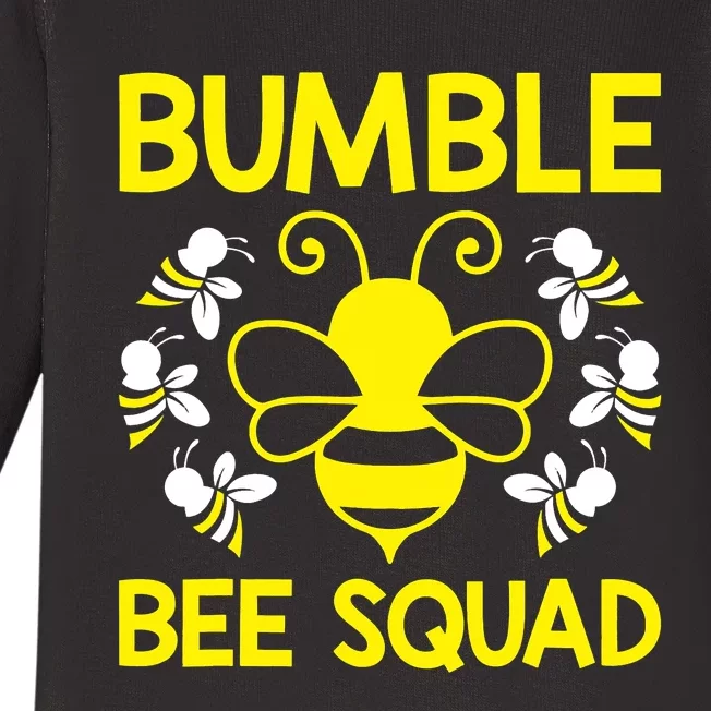 Bumble Bee Squad Bumblebee Team Group Family Friends Baby Long Sleeve Bodysuit