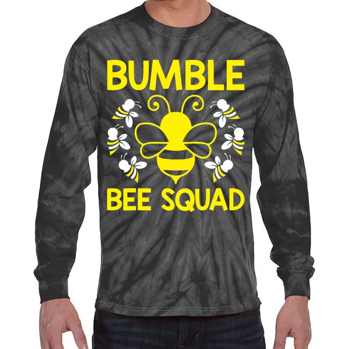 Bumble Bee Squad Bumblebee Team Group Family Friends Tie-Dye Long Sleeve Shirt