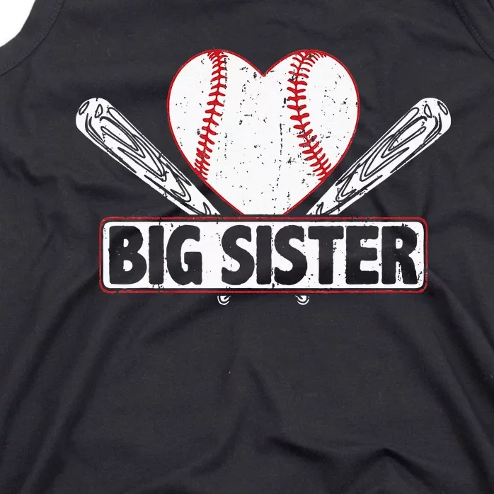 Baseball Big Sister Matching Family Softball Baseball Lover Tank Top