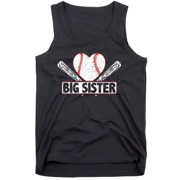 Baseball Big Sister Matching Family Softball Baseball Lover Tank Top