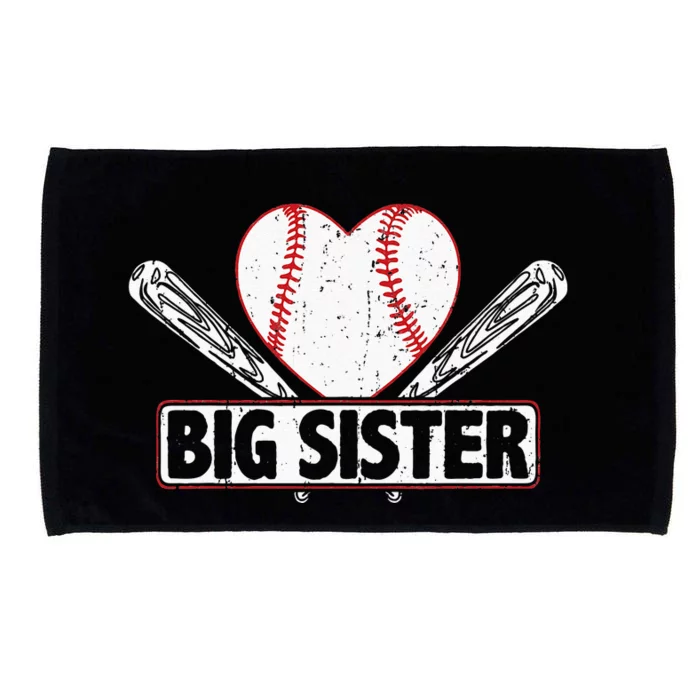 Baseball Big Sister Matching Family Softball Baseball Lover Microfiber Hand Towel