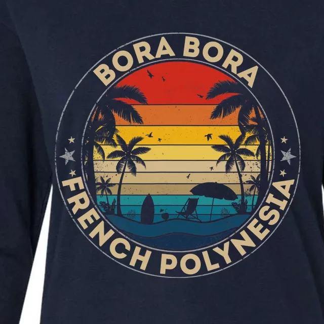 Bora Bora Souvenir French Polynesia Reminder Womens Cotton Relaxed Long Sleeve T-Shirt