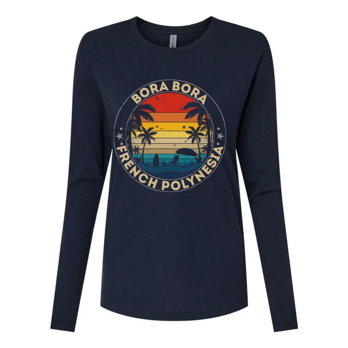 Bora Bora Souvenir French Polynesia Reminder Womens Cotton Relaxed Long Sleeve T-Shirt